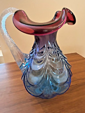FENTON MULBERRY PURPLE/BLUE HONOR COLLECTION PITCHER (LIMITED EDITION) picture