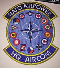 HQ Air Power NATO HQ AIRCOM   USAF Patch 4 in Hook and loop back picture