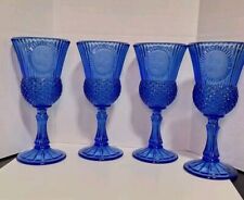 Vintage Avon Fostoria Cobalt Blue Goblets George Washington 1976 picture