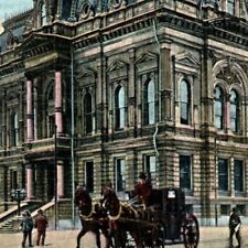 c.1905 Vintage Postcard Columbus Ohio Court House Horse & Carriage People-O195 picture