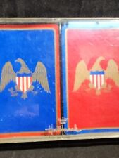 Patriotic Eagle 2 Vintage Single Swap Playing Cards Pair Jack Clubs plastic coat picture