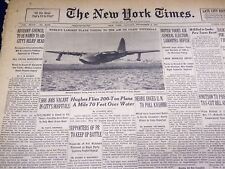 1947 NOVEMBER 3 NEW YORK TIMES - HUGHES FLIES 200 TON PLANE - NT 3305 picture
