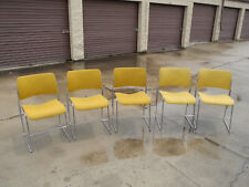 10 David Rowland- Mid Century Modern 40/4  Chairs Mustard Yellow Fabric & Chrome picture