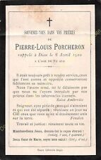 Genealogy Avis of Death Pierre-Louis Porcheron 8 April 1910 picture