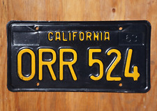 1963 - 1969 CALIFORNIA License Plate # ORR 524 picture