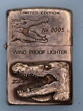 Limited Edition Vintage 1995 Japan Alligator Emblem Chrome Zippo Lighter picture