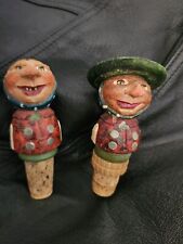 Vintage hand carved bottle toppers.         Lot Of 2 picture