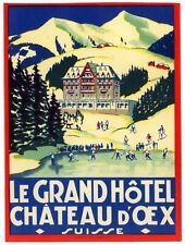 Le Grand Hotel Château d'Œx Switzerland LUGGAGE Label 1920 SIMPLON very rare v1 picture