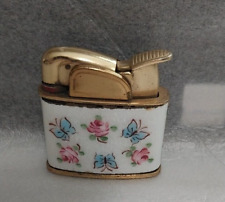 Vintage 1950’s Evans Ladies Petite Pocket Lighter Floral Enamel picture