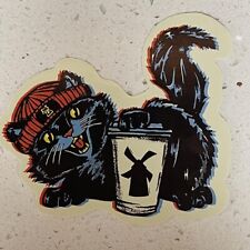 *NEW* Dutch Bros Sticker OCTOBER 2023 Black Cat in Beanie Halloween picture