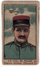Mayfair Novelty War Leaders WW 1 Trading Card W545  #45 LT COL W. THAW 1920 picture