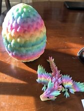 3D Printed Rainbow Dragon with Egg (Glows in the dark) picture