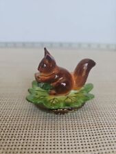Limoges Peint Main Rochard Porcelain Hinged Trinket Box Squirrel-Exc Condition  picture