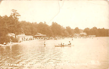 c.1924 RPPC Spring Lake Bathing Beach Glendale RI picture