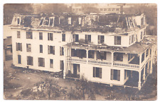 Spencer MA Massasoit Hotel 1910 Fire Damage Ladder Fireman RPPC Postcard picture