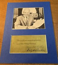 President Dwight Eisenhower Vintage Signed Thank You Card & Photo - Matted  picture
