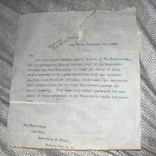 Antique Consul General Of the Netherlands Letter President McKinley Shooting picture