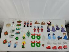 Lot Of 40+ Vintage Ceramic Christmas Tree Ornaments and Magnets Handmade In USA picture
