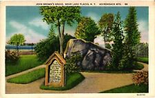 Vintage Postcard- John Brown's Grave, Near Lake Placid NY, Adirondack Mountains picture