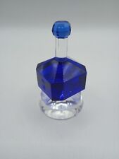 Leaded Crystal Vintage Jewish Dreidel with Stand Royal Blue Hebrew picture