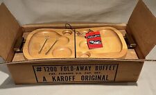 Vintage MCM 50's Karoff Fold-Away-Buffet Charcuterie Tray w/ Condiment Holders picture
