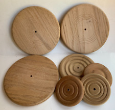 Lot of 7 Wooden Basket Bases for Basket Weaving Supplies,  White Oak & Cherry picture