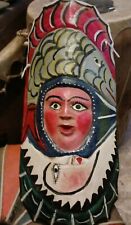 ** VINTAGE LG.  HAND CARVED MEXICAN GUERRO FOLK ART VERY NICE VERY COLORFUL ** picture