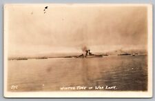 RPPC WWI Winter Time in War Zone War Ships Orkney Island Scotland Postcard picture