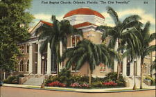 First Baptist Church Orlando Florida FL ~ 1940s vintage postcard picture