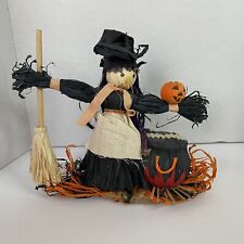 Vtg 1994 NCE Halloween Witch & Cauldron Straw Figure Decor  picture