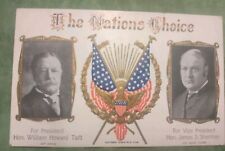 Postcard The Nations Choice President Taft VP Sherman 1908 picture