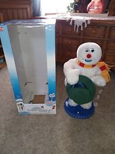 WORKING Gemmy Frosty The Snowman Animated Spinning Snowflake 2002 Works W/ Box picture