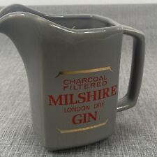 Vintage MILSHIRE London Dry Gin Water Pitcher Jug Barware Advertising Gray picture