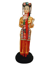 Vintage 1988 Hong Kong Souvenir Doll on Stand Chinese Asian Ethnic Costume picture