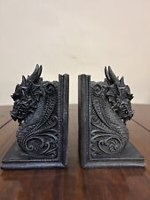 Dragon Head Bookends Set of 2 Mythical Mystical Fantasy Medieval Library Novelty picture