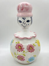 VINTAGE ITALIAN POTTERY ROLLY LADY FIGURE HAND-PAINTED BANK picture