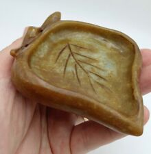11.0 cm China Old Jade  Wonderful Inkstone Leaf Style  Chinese Culture picture