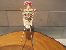 Vintage Crucifix Fish Shell With Custom Metal Display Stand picture