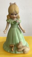 Vintage 1982 Enesco Growing Up Birthday Girls Figurine Age 7 picture