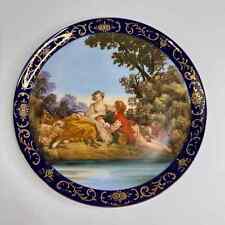 Antique Cabinet Plate Courting Couple Pastoral Scene Porcelain French Decor  picture