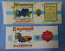 50  Vintage   Maine Blueberries can Labels..2 Different picture