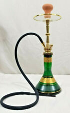 INHALE®️22” HOOKAH SOLID BRASS SHAFT,COLOR INFUSED HANDBLOWN GLASS 24k GOLD TRIM picture