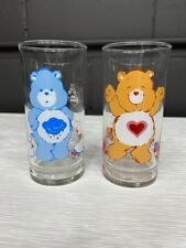 Vintage 1983 Care Bears GRUMPY TENDERHEART Bear 6” Drinking Glass Pizza Hut picture