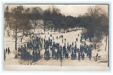 1908 Brooklyn NY New York Winter Ice Skating Scene RPPC Early Postcard View picture