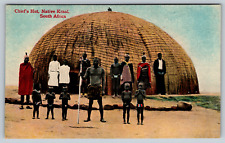 c1910s  Chief Hut Native Kraal South Africa Tribe Village Antique Postcard picture