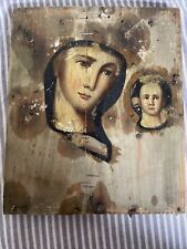 Antique Orthodox Icon 19th  Ukraine Orthodox Hand Painted Mother of God picture