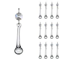 12pcs Raindrop Crystal Chandelier Prisms Parts, Hanging Crystals Beads for  picture
