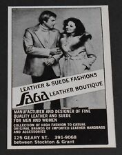 1979 Print Ad San Francisco Saga Leather Boutique Leather Suede Fashions art picture