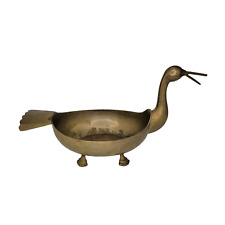 Vintage MCM Brass Mid Century Duck Bowl Planter Decor Piece Made in India 15