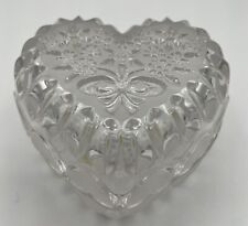 Vintage Hofbauer W. Germany 24% Lead Crystal Heart Shaped Trinket Box w/ Cover picture
